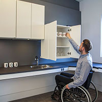 handicap accessible kitchen, accessible kitchen cabinets, kitchen for wheelchair users