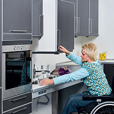 kitchen for elderly, kitchen for handicap, handicap accessible kitchen cabinets, kitchen for wheelchair user
