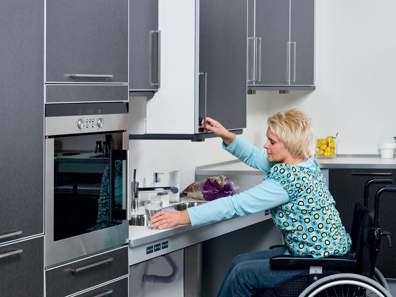 handicap accessible kitchen, accessible kitchen cabinets, kitchen for wheelchair users